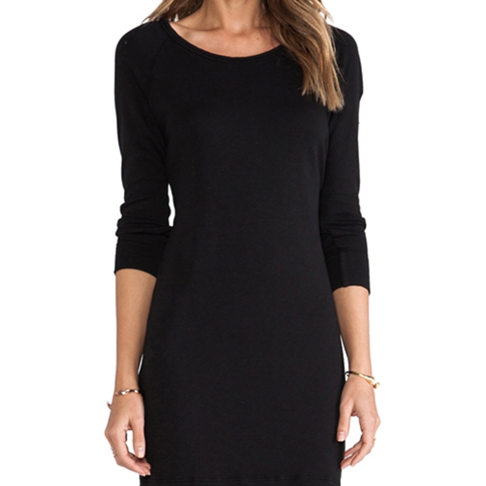 James Perse Black Sheath Long Sleeve Dress